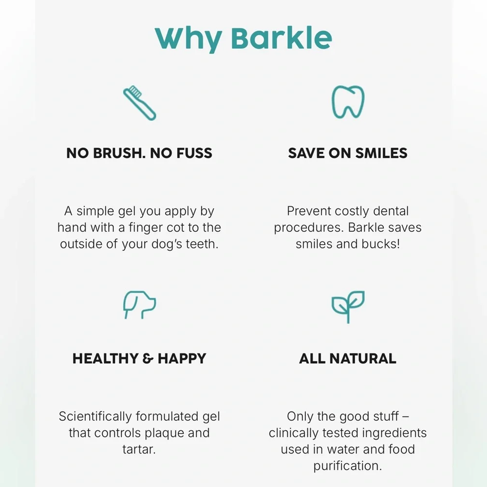 BARKLE dog oral canine teeth cleaning gel NEW